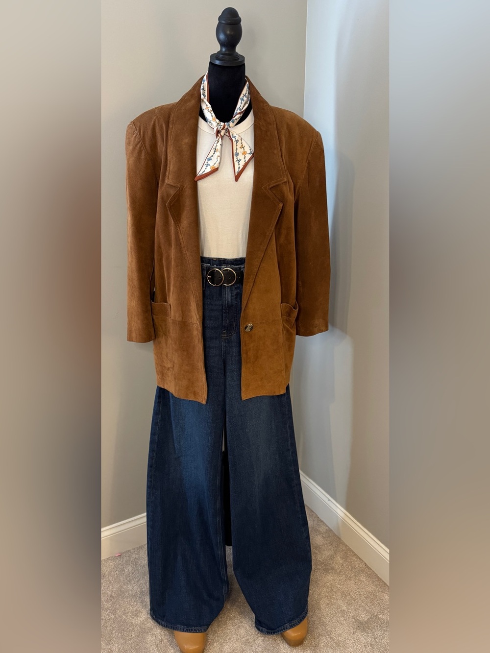Bloomingdale's Brown Suede Women's Blazer Jacket